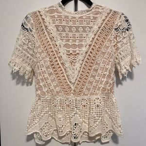 Champagne & Strawberry lace shirt NWT